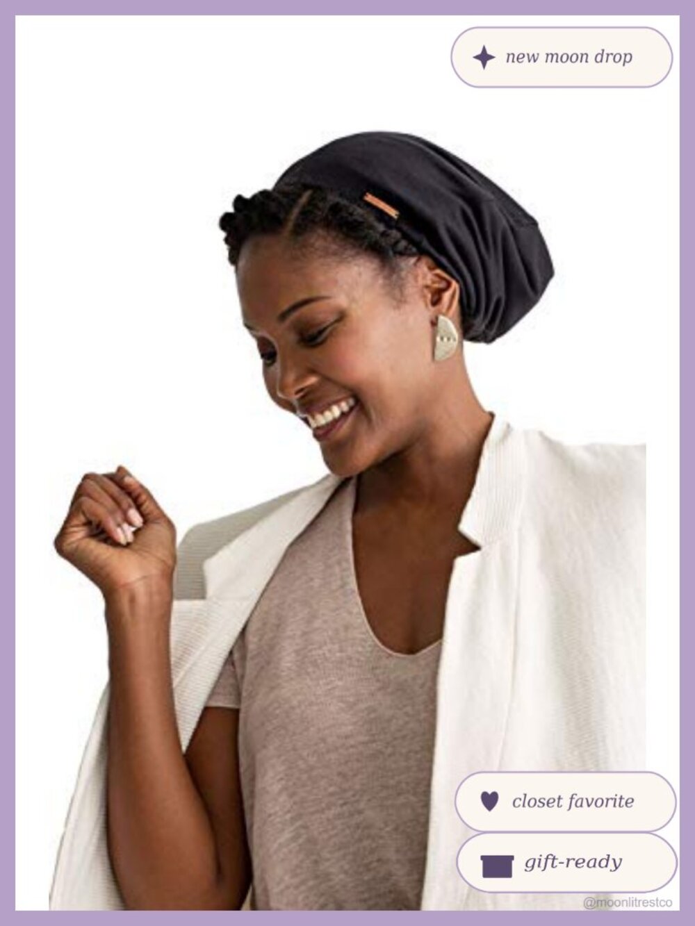 Satin Lined Sleep Cap Adjustable Satin Bonnet Beanie for Women